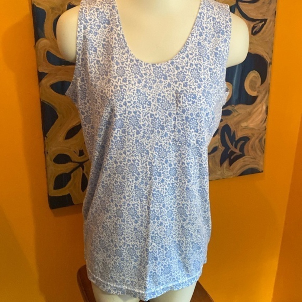 Blue and White Tank Top